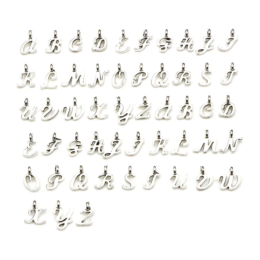

52Pcs Letter Charms Silver Plated Shiny Pendant for Jewelry Making DIY Crafts Accessories Letter Charms Jewelry Making Supplies