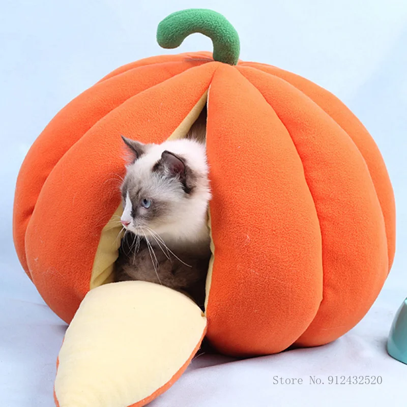 

Pumpkin-shaped Pet Bed, Cat and Dog, Deep Sleep, Warm, Semi-closed Sleeping Bag, Winter Kennel, Dog and Cat Supplies