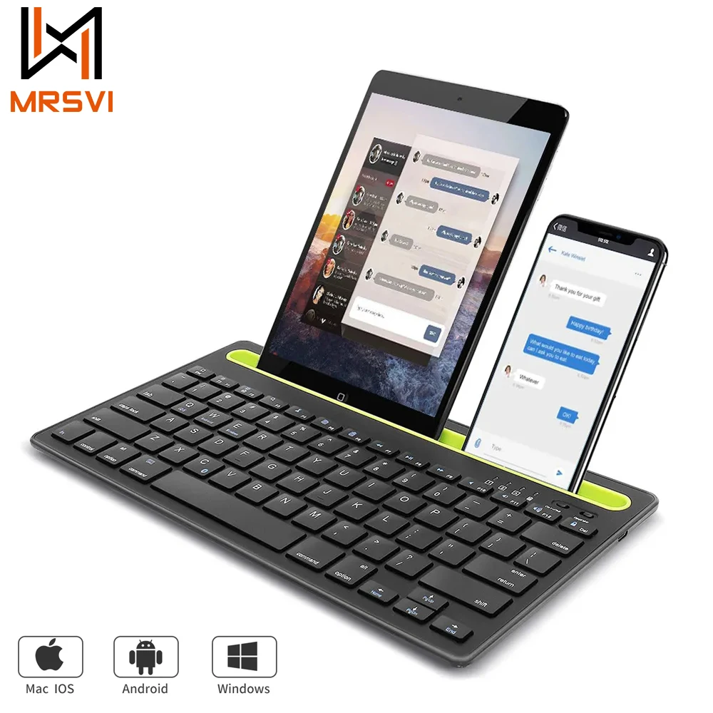 BK230 Mini Wireless Keyboard Bluetooth Game Built-in Slot Stand Keypad for iPad Phone Tablet Laptop Windows Android MAC IOS