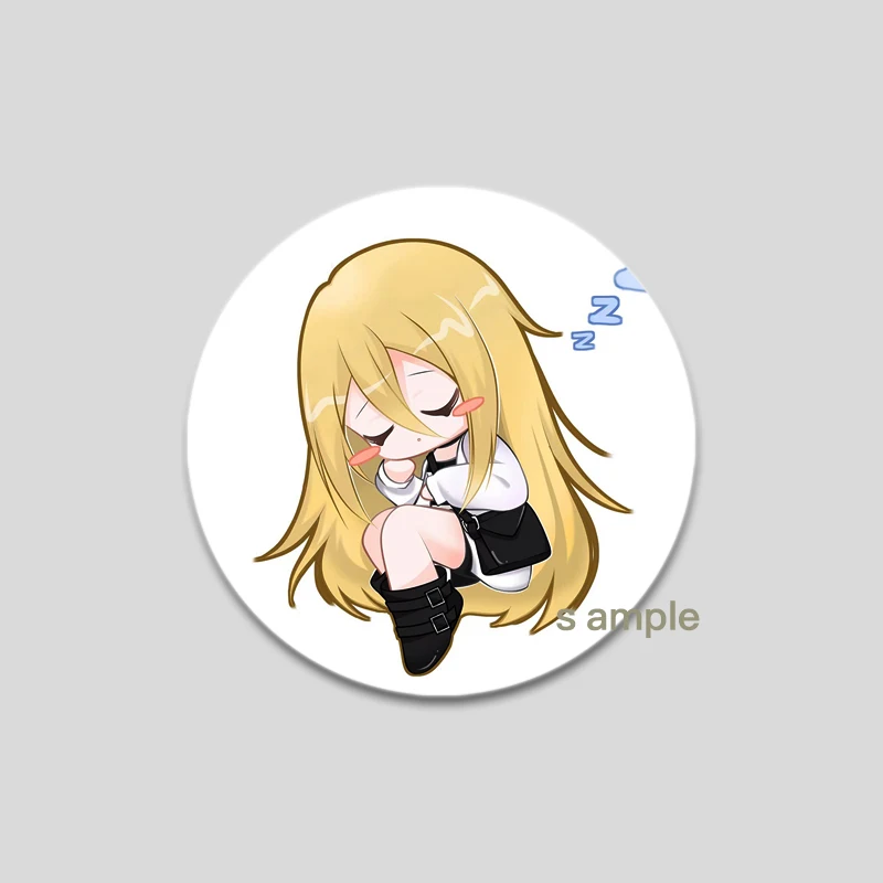 32/44/58mm Anime Angels of Death Cartoon Style Badge Funny Brooches on Backpack Clothes Handmade Round Enamel Pins Decoration