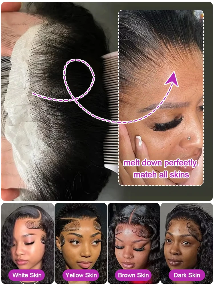 40 بوصة موجة المياه العميقة 13x6 13x4 Hd الدانتيل الباروكات الأمامية للنساء البرازيلي 300% 360 شعر بشري مجعد الدانتيل الجبهة الباروكات قبل قطعها