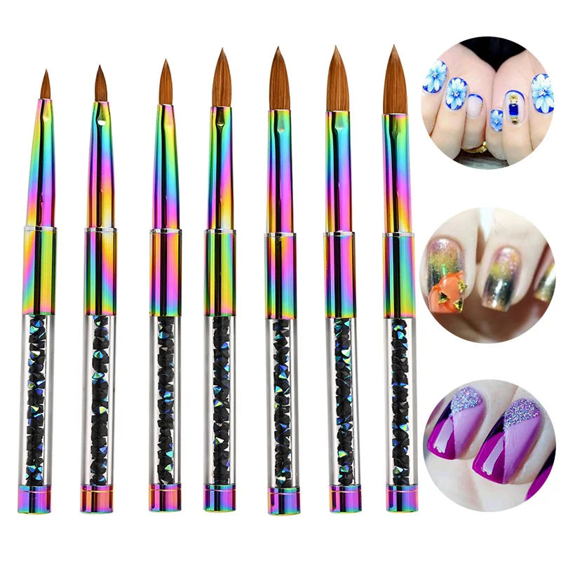 

Kolinsky Sable Acrylic Nail Brush Nail Extension UV Gel Builder Tools Carving Pen Brush DIY Nail Drawing Gradient Nail Art Brush