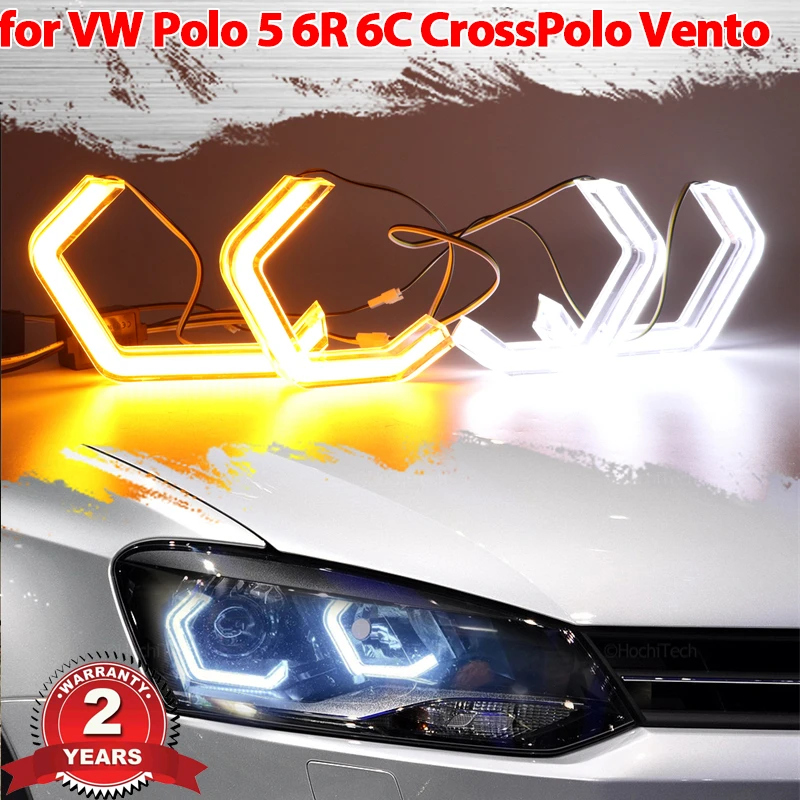 

Switchback M4 style Light Rings DRL LED Angel Eyes Kit For Volkswagen VW Polo 5 6R 6C CrossPolo Vento Headlight Retrofit