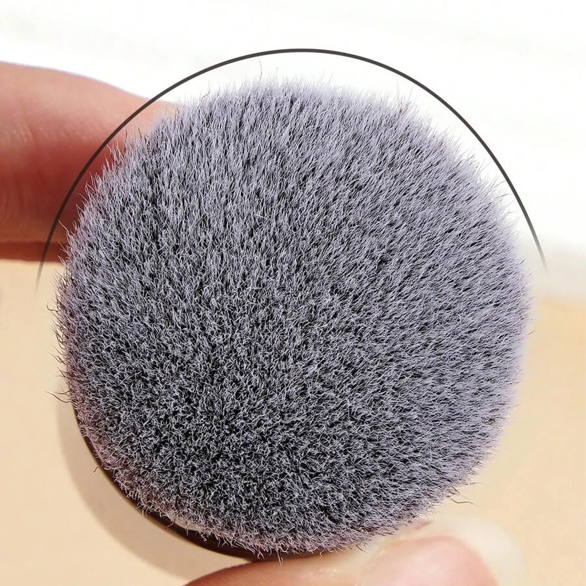 1pc プロフェッショナルフェイス格納式メイクブラシ、チークブラシファンデーションブラシルースパウダーブラシ人工毛超ソフト Doundat