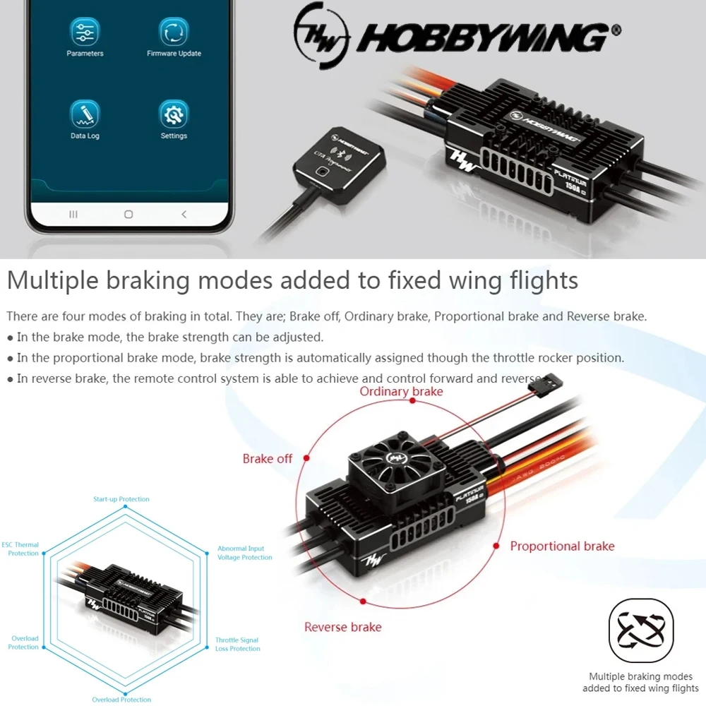 

Hobbywing Platinum V5 80A 120A 150A Brushless ESC Electric Speed Control 3-8S Lipo Switchable BEC For RC Helicopter Fixed-Wing