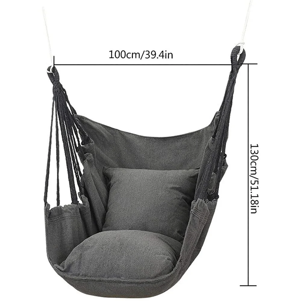 Outdoor Hammock Chair Canvas Swing Seat Garden Patio Balcony Living Room Rocking Chair for Indoor and Outdoor Use