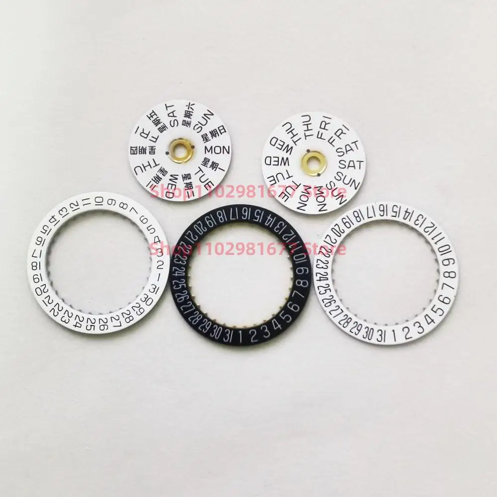 ETA2836 Movement Black White Watch Date Day Wheel Calendar Disc Watch Weekly Disc Fits for 2836 Movement Replace Parts