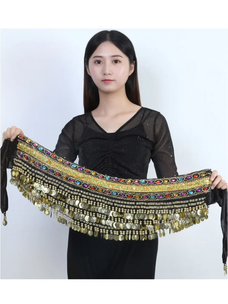 Sequins Oriental Dancing Bellydance Belly Dance Hip Scarf Performance Jazz Chiffon Arabic Caderines Latin Tassels Clothes