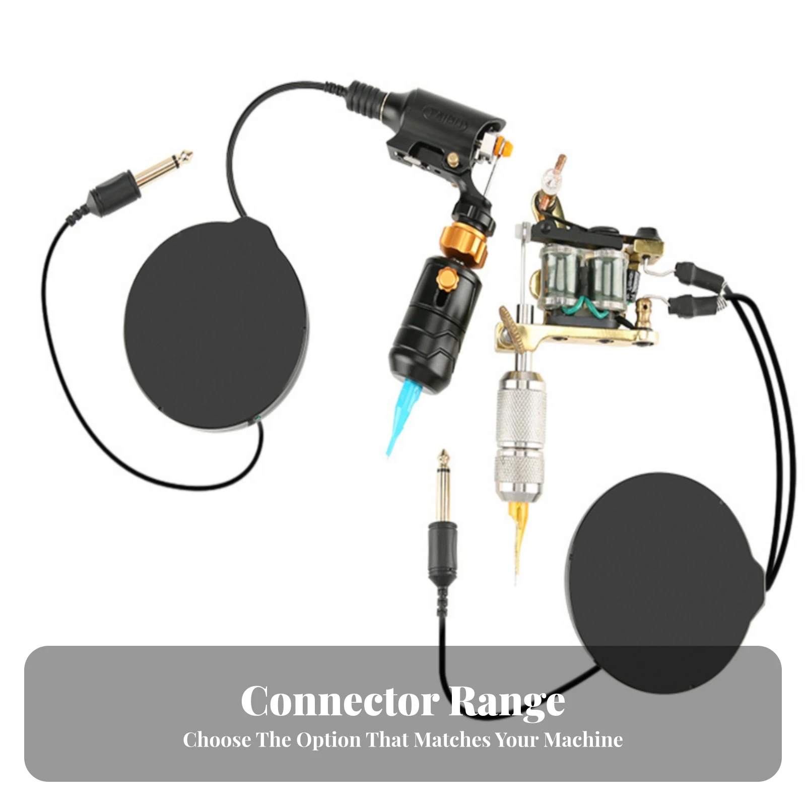 Tattoo Machine Power Cable Compact Retractable Cable with Round Housing Clip Cord Wear-Resistant Universal for Workstation