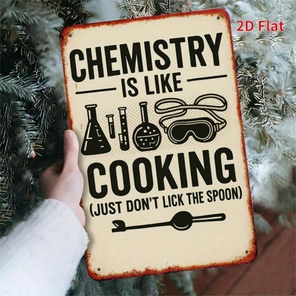 

Винтажный металлический научный настенный художественный декор 11,8x7,8 дюйма в деревенском стиле с стаканами и пробирками