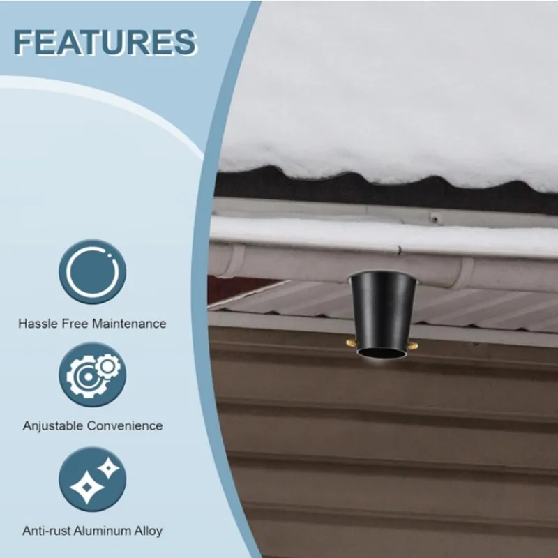 

Fresh 2 Pack Rain Chain Gutter Adapter Black Metal Rain Chain Adapter Aluminum Installation Accessories