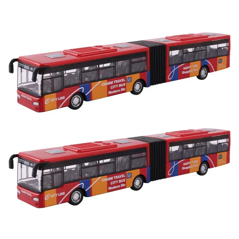 

Детская литая модель транспортного средства YSUN-2X: автобус-шаттл, маленький детский автомобиль с откатным механизмом, красный