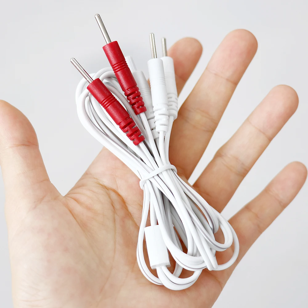 2/4Way 2.35mm Plug Wires for Tens EMS Massager Electric Nerve Muscle Stimulator Electrode Cable Line Wire for Electrode Pads