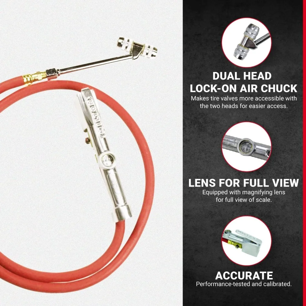 

553 Heavy-Duty Truck Tire Inflator with Pressure Gauge, 5' Hose Dual Lock-on Air Chuck
