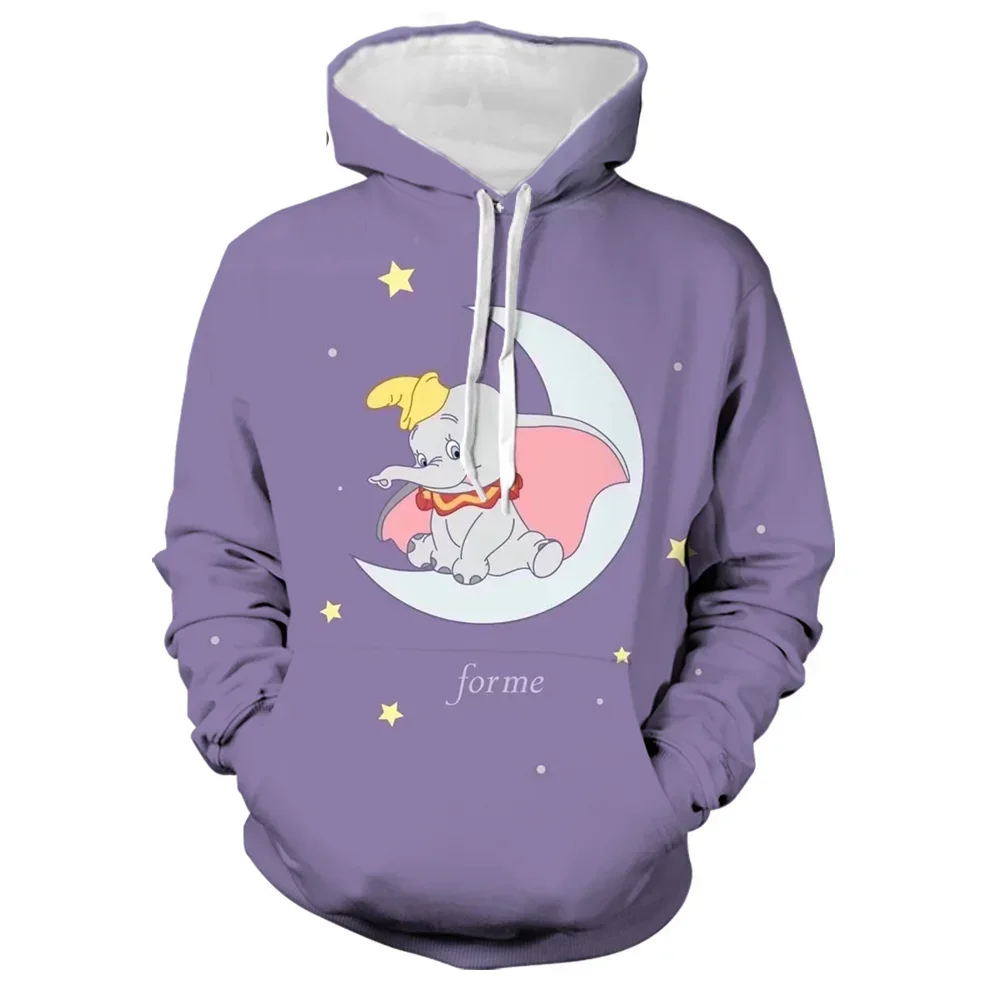 Dumbo Boys and Girls Hoodies Disney Hoodies 3D Print Children's Hoodies Oversized New Men's Hoodies MINISO Men's Clothing