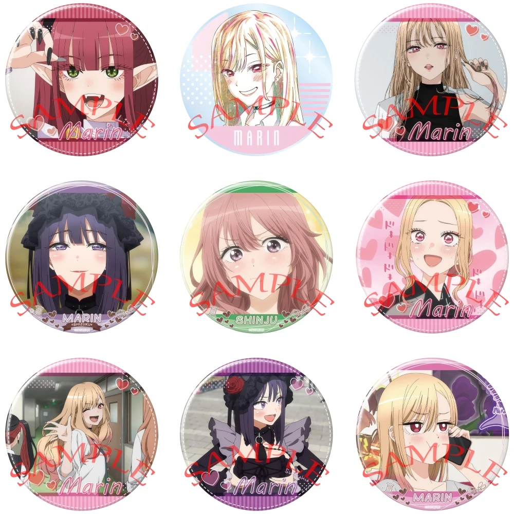 Anime My Dress-Up Darling Inui Shinju Inui Sajuna Gojo Wakana Kitagawa Marin Cosplay Cartoon Badge Brooch Pins Accessories Gifts