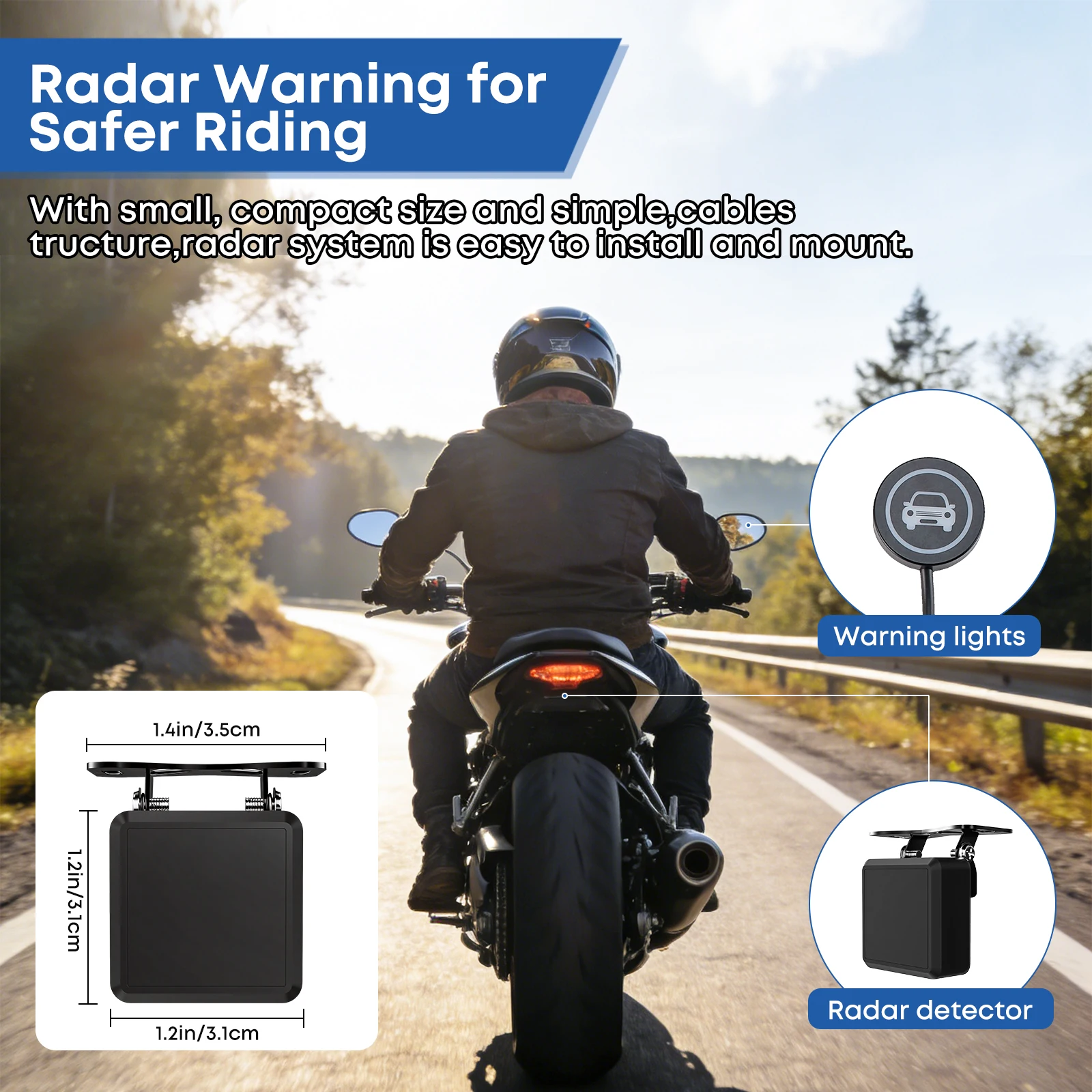 

Радар для обнаружения слепых зон для мотоциклов/электровелосипедов с функцией помощи при смене полосы движения