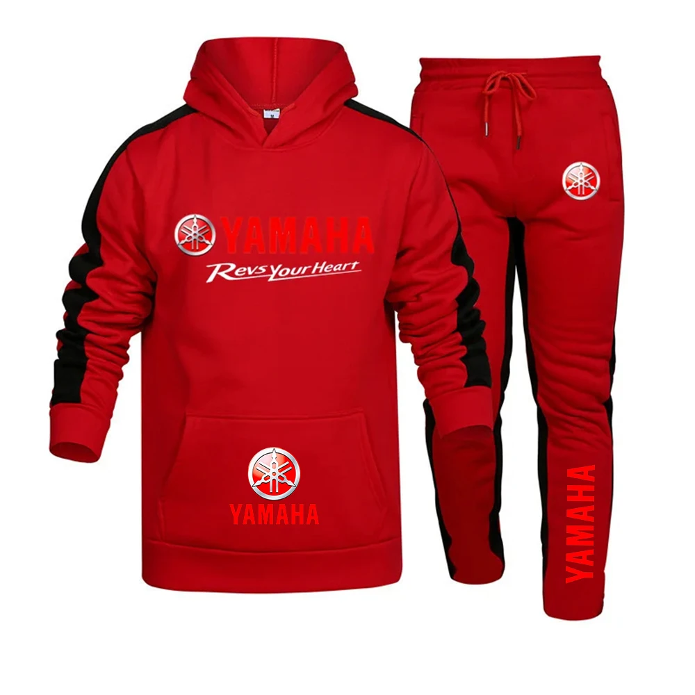 Traje deportivo con logo Yamaha para hombre, sudadera con capucha, pantalones deportivos, joggin deportivo informal diario para otoño e invierno, a la moda y a la moda