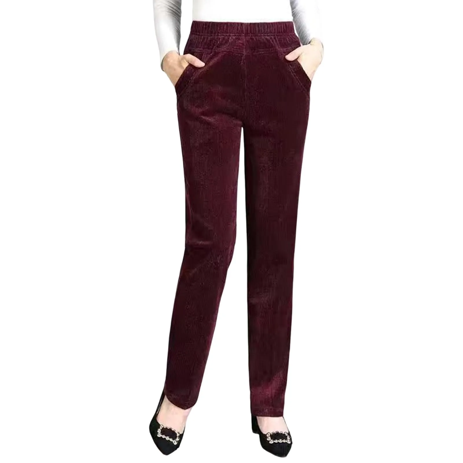 

Women's Solid Color Corduroy Pants Soft & Skin-Friendly Fabric 3 Colors Pants for Shopping Traveling Dating Working