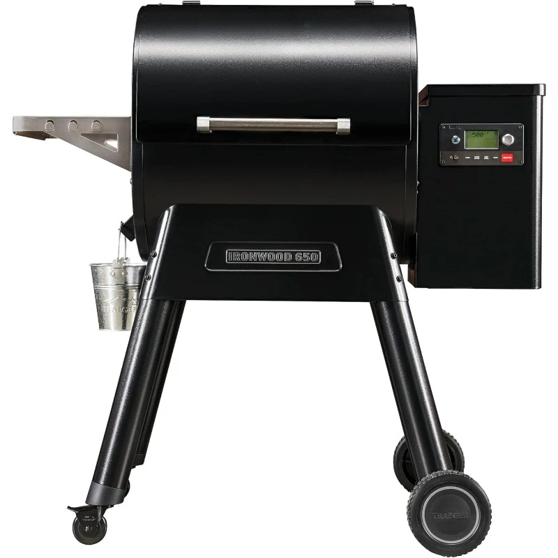 Grills Ironwood 650 Electric Wood Pellet 500 Degree Max Temperature, Meat Probe, 6 in 1 BBQ Grill with WiFi，home.