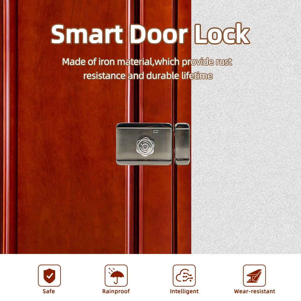 High grade anti-theft electronic lock suitable for wooden or iron doors+12V3A dedicated unlocking power supply