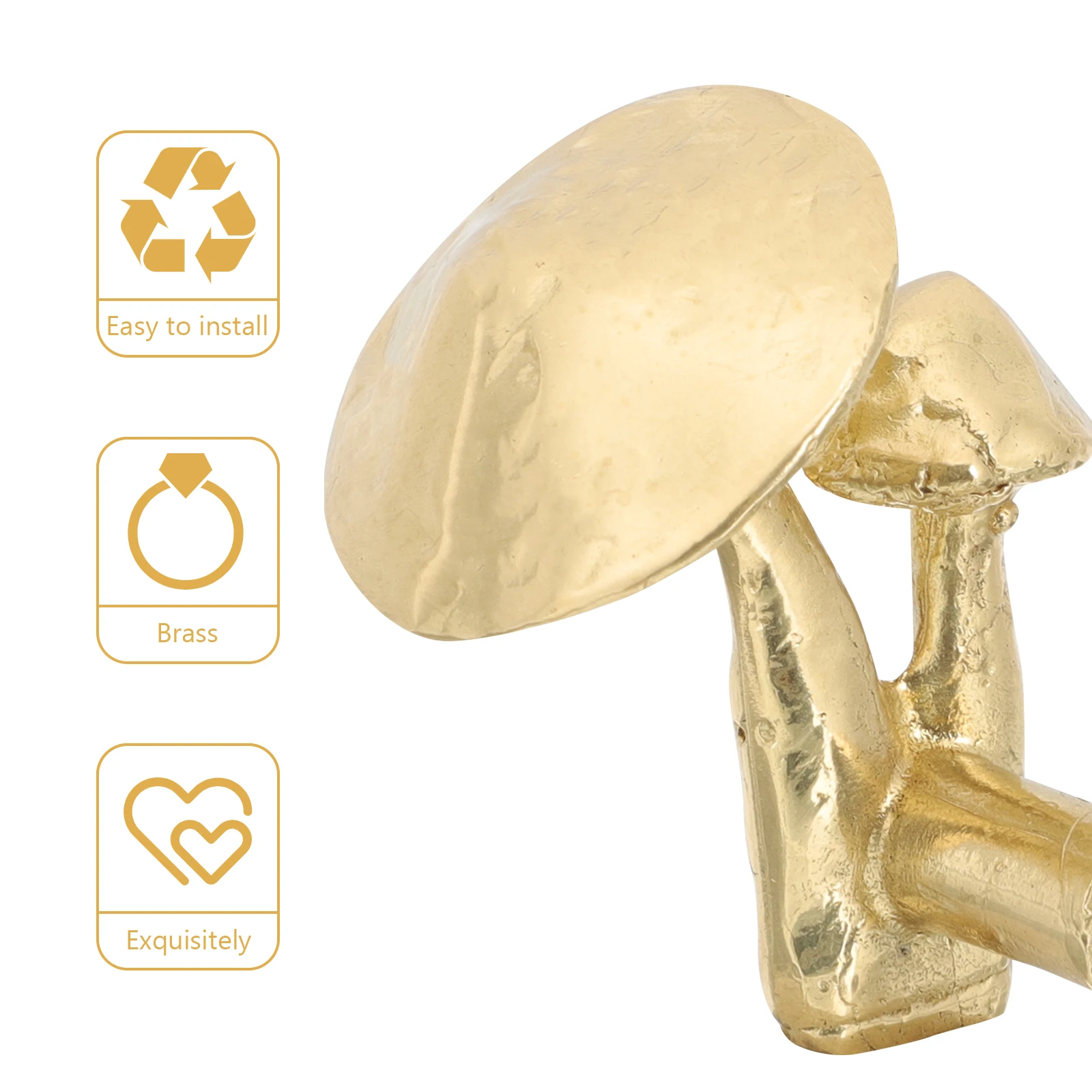 

Brass Drawer Pulls 96mm Mushroom Cabinet Knobs Golden Handles for Wardrobe Kitchen Cupboard Furniture Hardware Closet