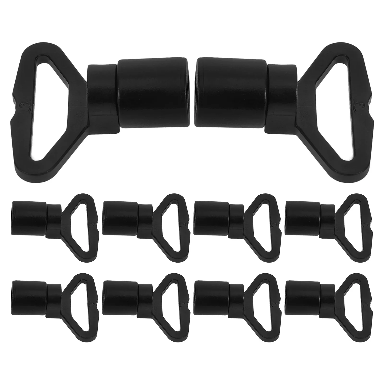 

10 Pcs Boat Rope Kayak Fixing Buckle Bungee Shock Cord Hook Black Plastic Dock Hooks for