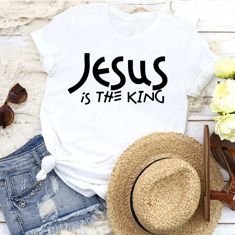 Jesus The Way Truth Life Printed New Style Women T Shirt Christian Religion Slogan Tops Believer Pray God Lady Summer Clothes