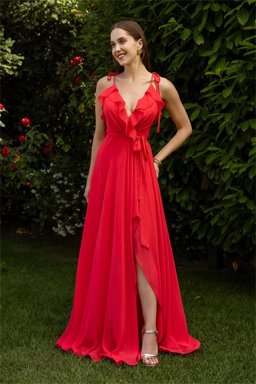 Nicole Rückenlanges Ballkleid-Kleid, elegante Kleider, maßgeschneiderte elegante Abendparty-Kleider für Frauen, Linie A, Chiffon-Robe Soiree