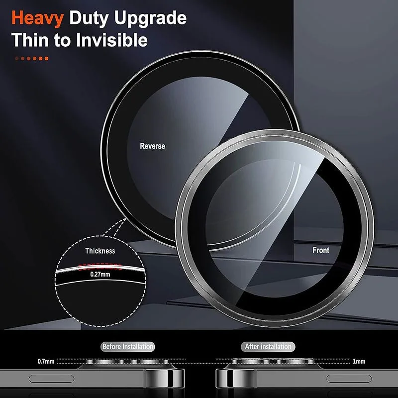 2-3 قطعة عدسة حلقة حامي الزجاج آيفون 15 14 13 12 11 16Pro ماكس 13 كاميرا صغيرة عدسة حماية آيفون 14 15 زائد الكاميرا #2