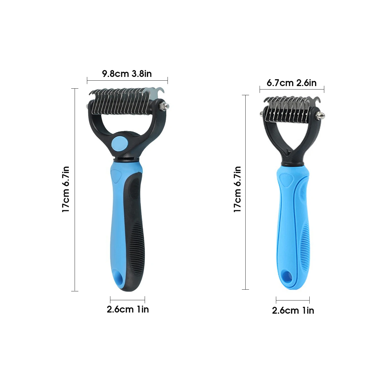 Pet Grooming Tools - Double-Sided Undercoat Comb for Cats and Dogs - Safe Detangling Comb, Easily Removes Tangles Large