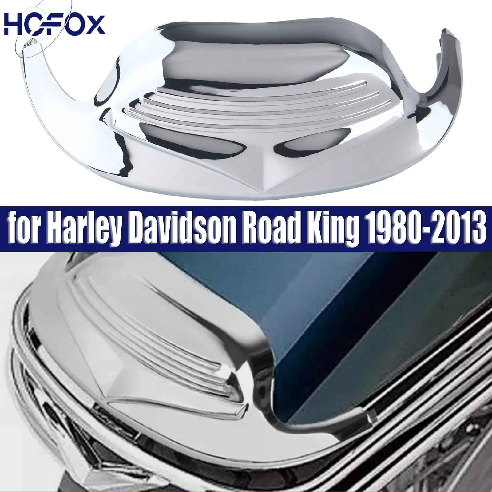 

for Harley Davidson Road King 1980-2013 FL FLHR and FLHTCUTG Front Fender Mudguard Tip Trim Chrome