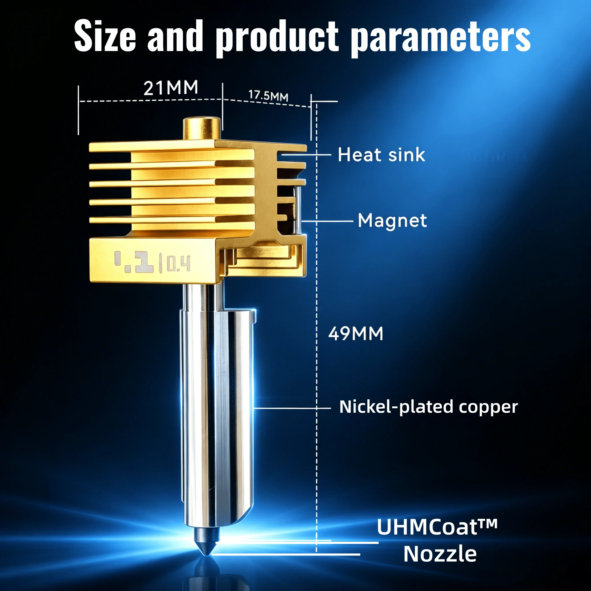 For Bambu Lab P2S X2D Upgrade UHMCoat™ Hotend Golden High Efficiency Heatsink for Bambulab A1 A1mini H2D H2C H2S 3D Printer Part