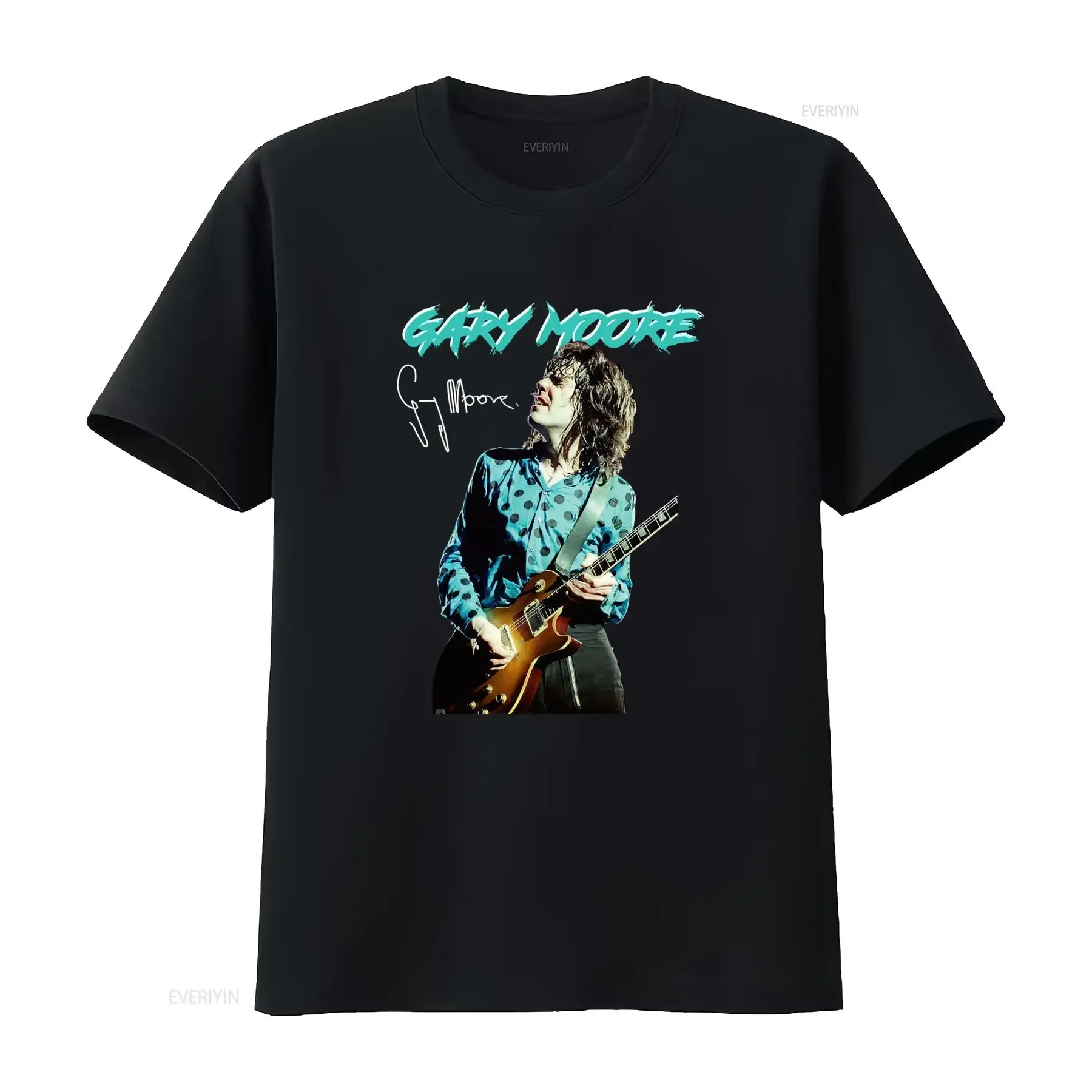 Camiseta Gary Moore Singer Singnature Algodón Talla S 3XL Bl1316 vintage Washed Top For Everyday Wear Stretched streetwear