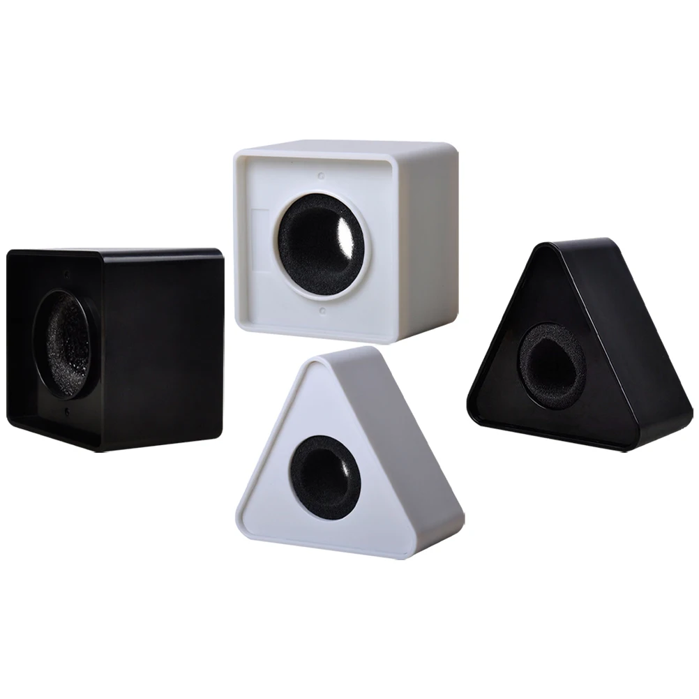 4 Pcs Microphone Logo Flag Station Cube Cover Standard Interview Table Conference Props Black White Square Triangle