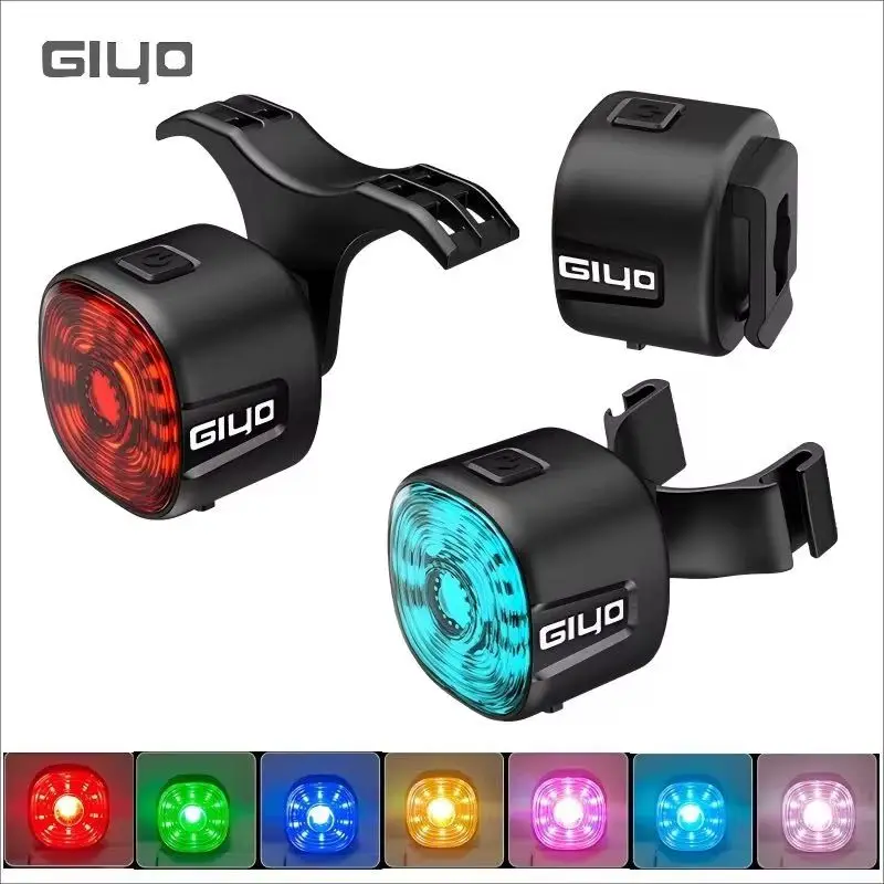 IP66 Waterproof LED Bike Tail Light, Smart Auto Brake Sensing RGB Rear Lamp, Non‑Smart Version Available for MTB Road Bicycle