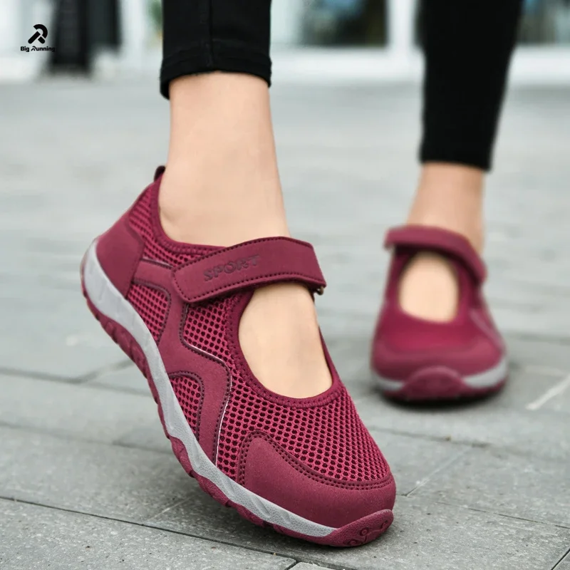 2025 الصيف تنفس حذاء المشي النساء أحذية رياضية الشقق حذاء كاجوال مريح شبكة السيدات عدم الانزلاق الأحذية #1