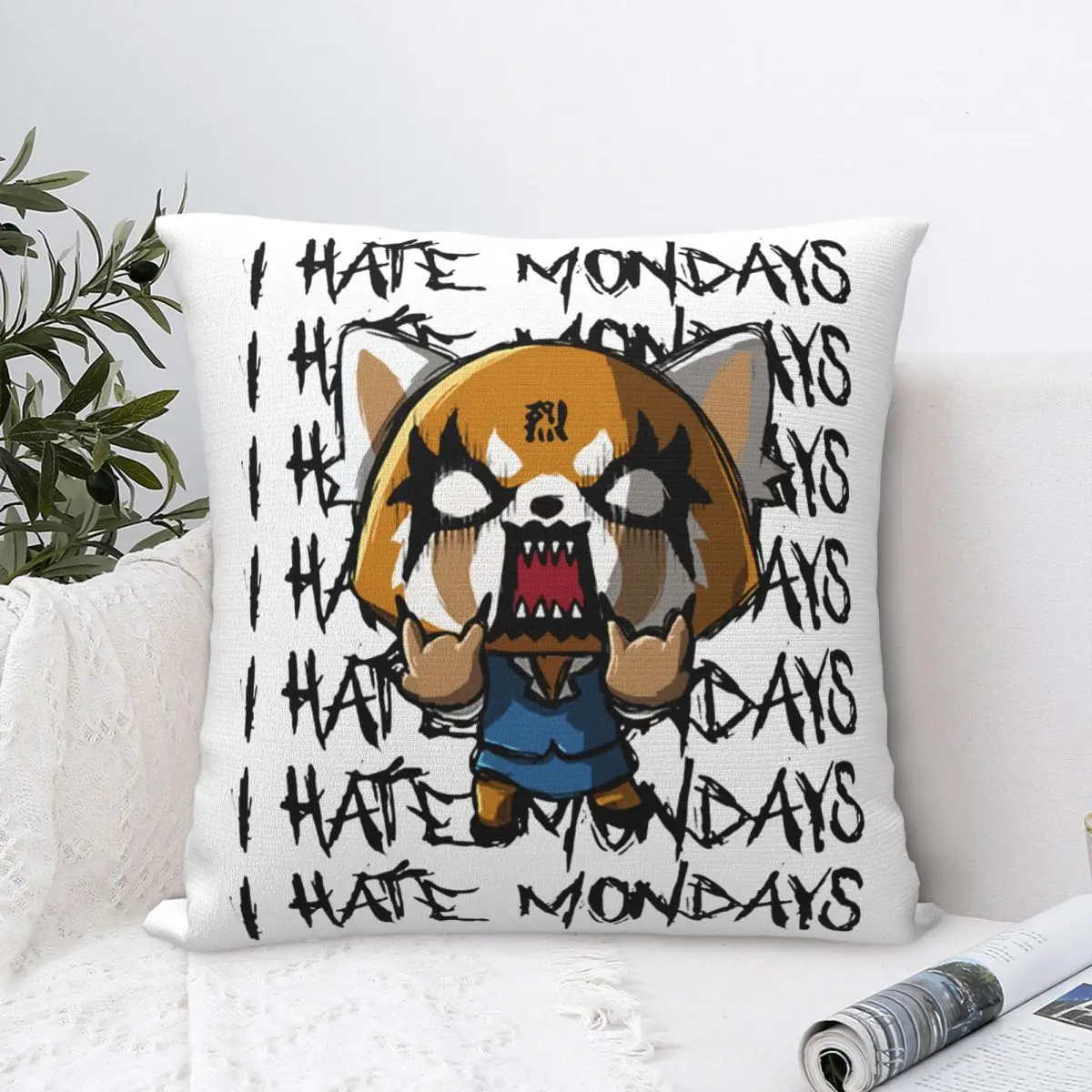 Aggretsuko Aggressive Retsuko I Hate Monday Pillow Covers Home Cushion Case Creative Decorative Pillow Cover 40*40