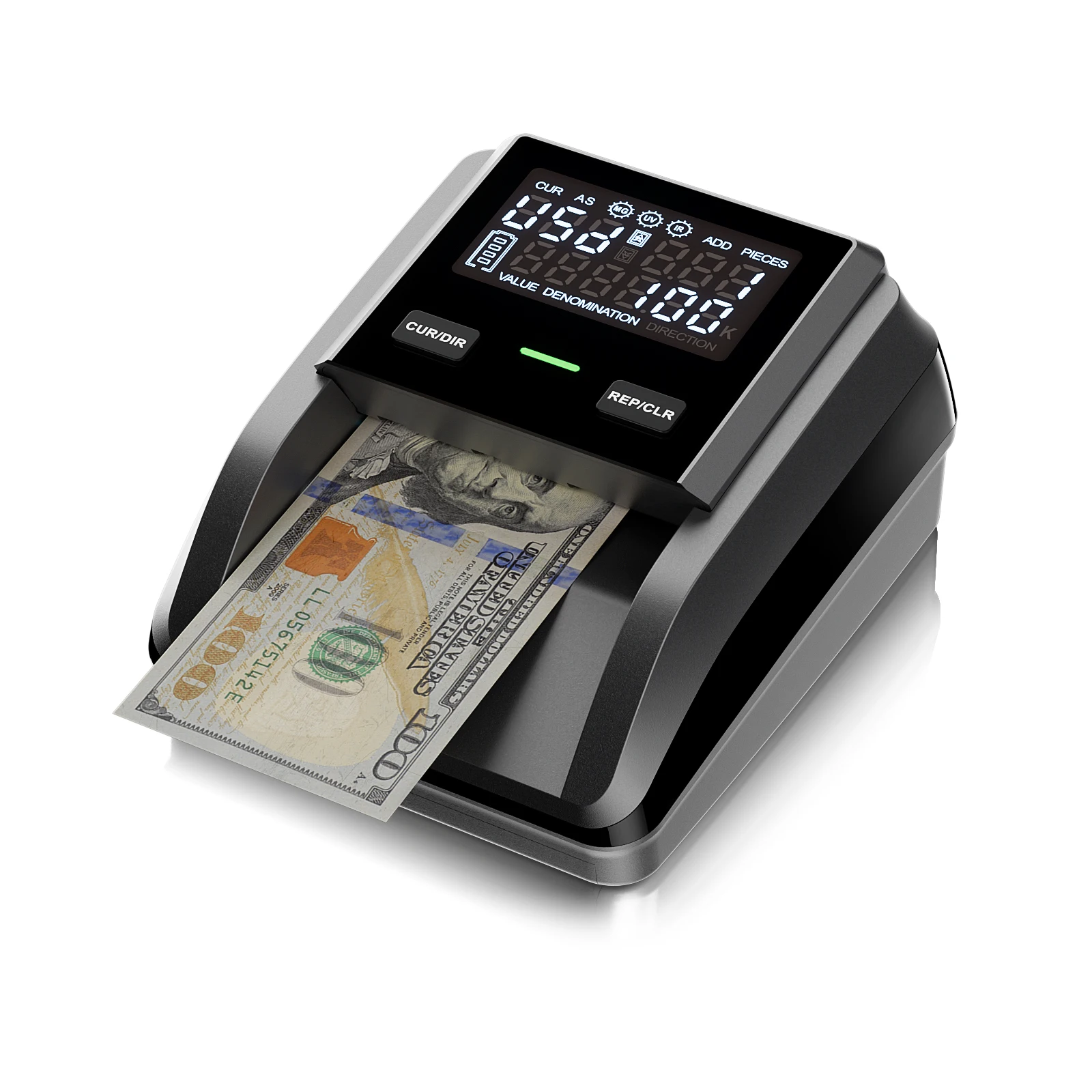 

AL-139 Counterfeit Bill Detector with 2.8" Digital Screen, Total Value & Add Function, 4-Way Orientation & Traceable Records Cou