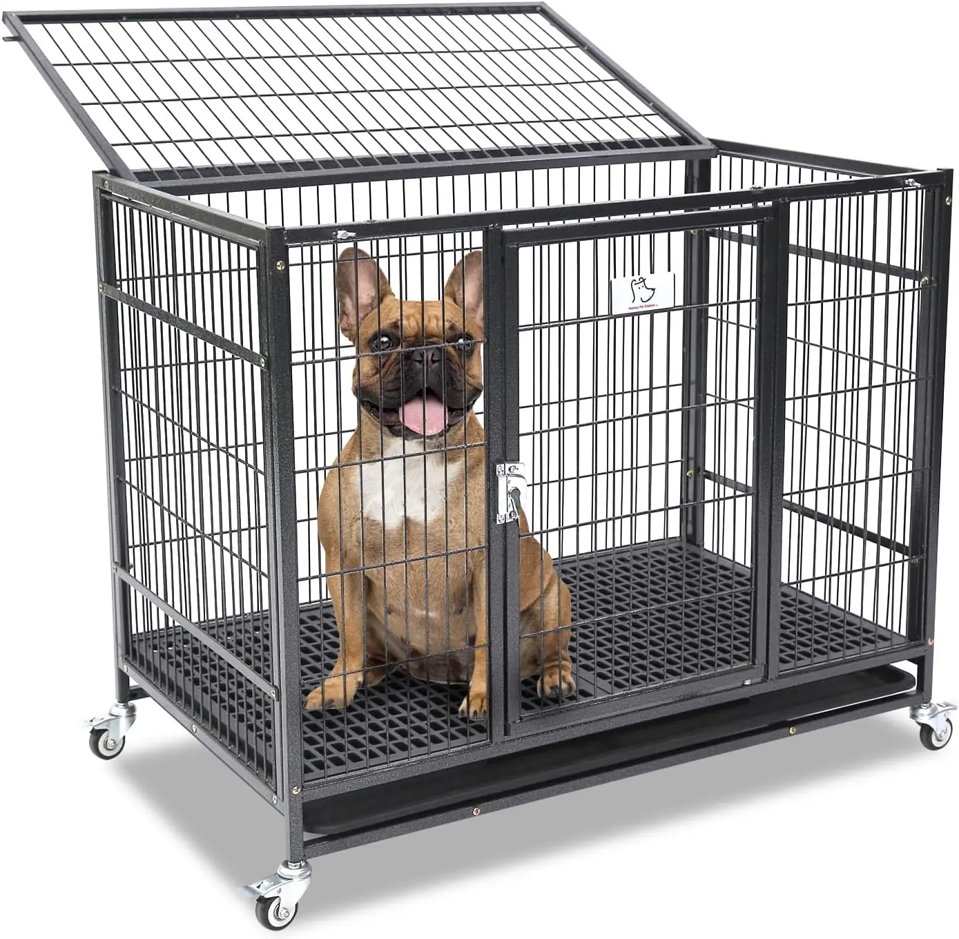 36 Inch Dog Crate Stackable, Connectable Indestructible Dog Kennel Indoor Dog Cage Medium Sized