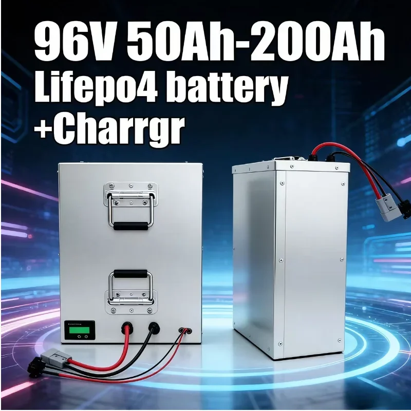 96V Li-ion Battery | 50Ah-200Ah | 5KW-14KW Bluetooth Monitoring | For Sightseeing Vehicles | Includes Charger