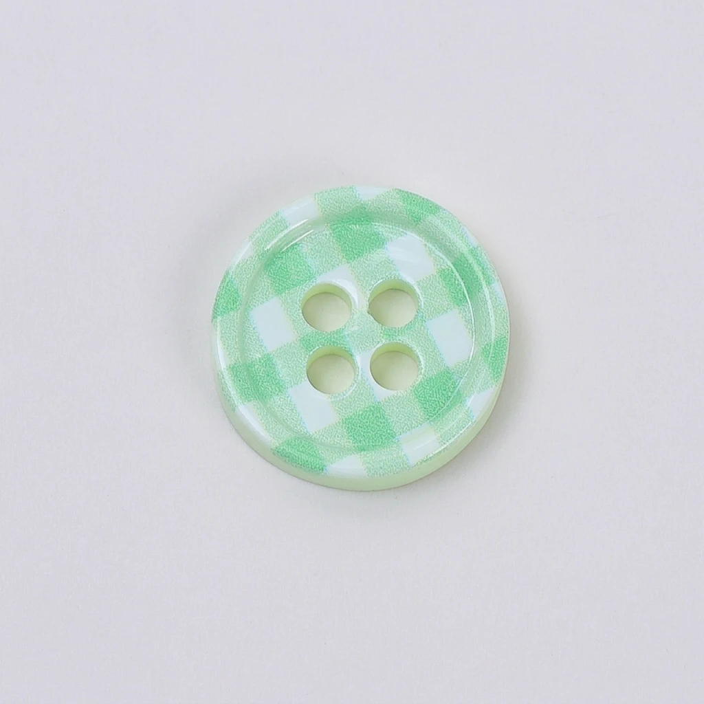 Mixed Resin Buttons Plaid Pattern for Clothing Bags Crafts DIY Sewing Supplies Retro 4-Hole Fasteners Durable Accessories