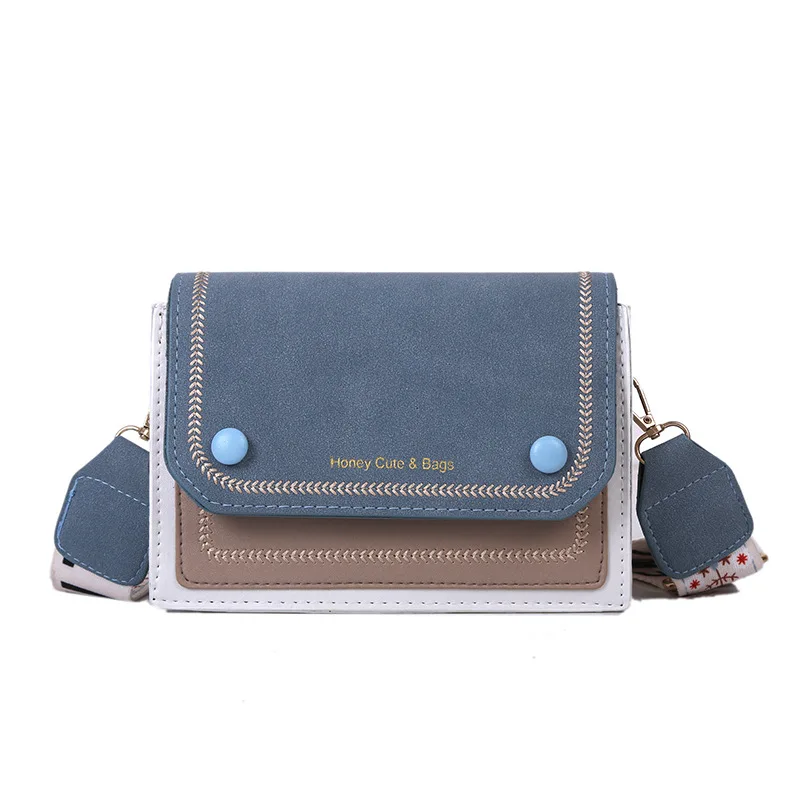 Fashion Nubuck PU Leather Flap Crossbody Bags for Women Summer Wide Strap Female Shoulder Bags Luxury Designer Handbag and Purse