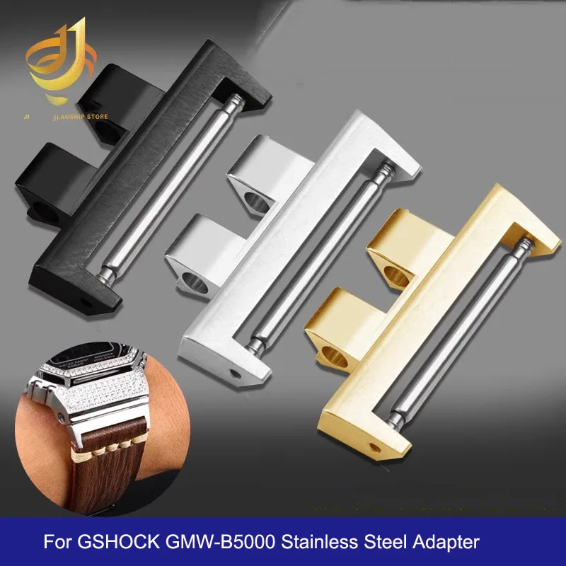 

Hot Sale Refit Watchband Connector For GSHOCK GMW-B5000 Stainless Steel Adapter black silver golden