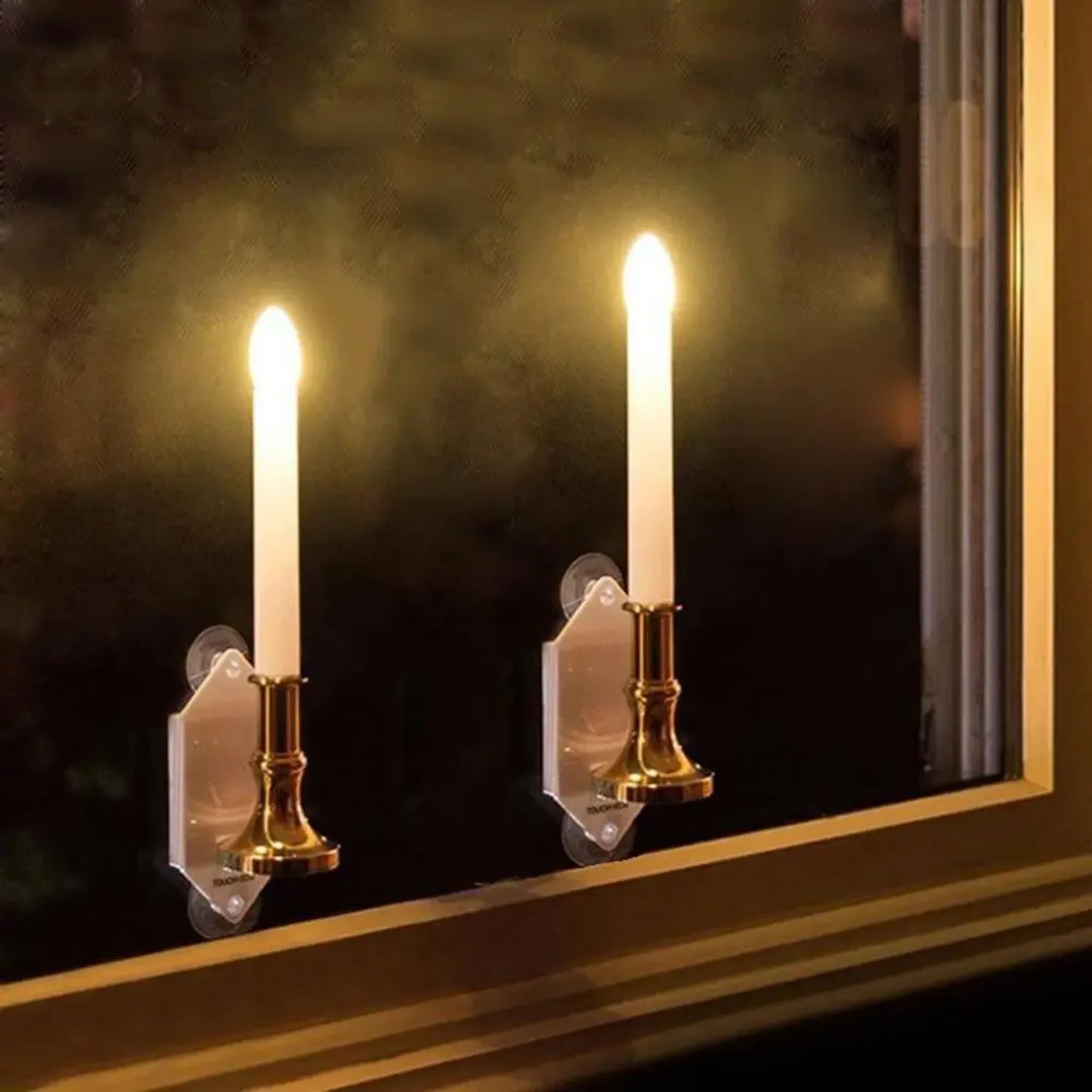 

2Pcs Solar Power Romantic Candle Light Wall Lamp Outdoor Lighting Wall Window Fence Wedding Valentine Day Party Decoration