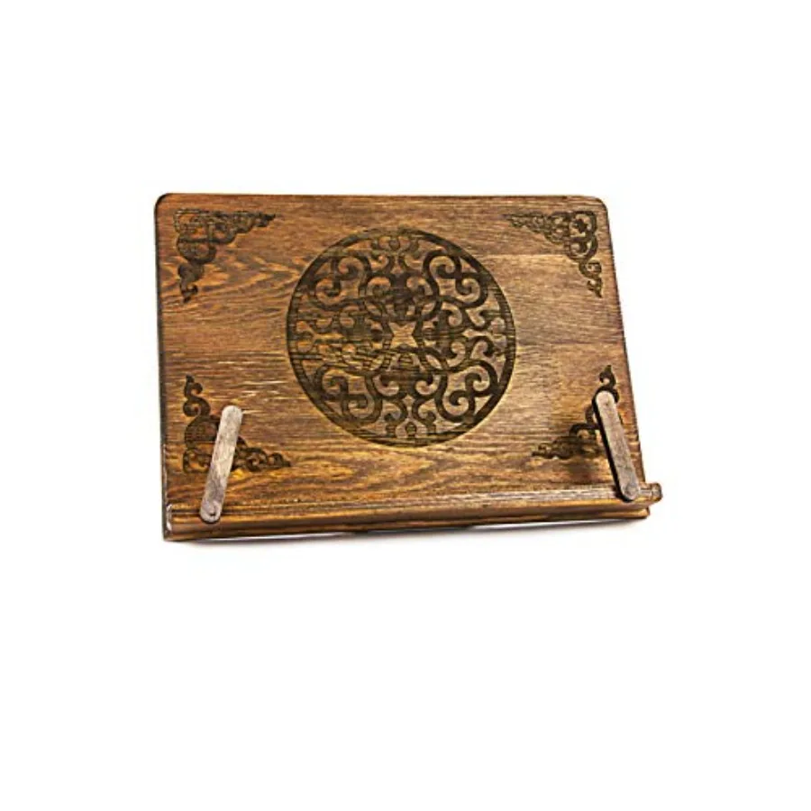 

Vintage Wooden Book Holder Stand, Portable and Adjustable Cookbook Holder, Tablet Recipe Book Bible or Quran Stand, Perfect Mot