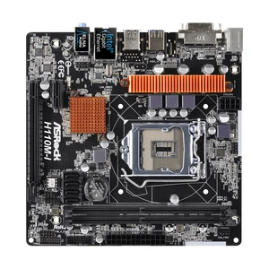 Tấm đen Asrock H110M-I LGA 1151 Hỗ trợ I7-6700K 6700 I5-6600K 6500 I3-6300 6100 CPU DDR4 Intel H110 USB3.0 PCI-E 3.0 MATX 12 Tấm bán hàng chính Asrock - №6