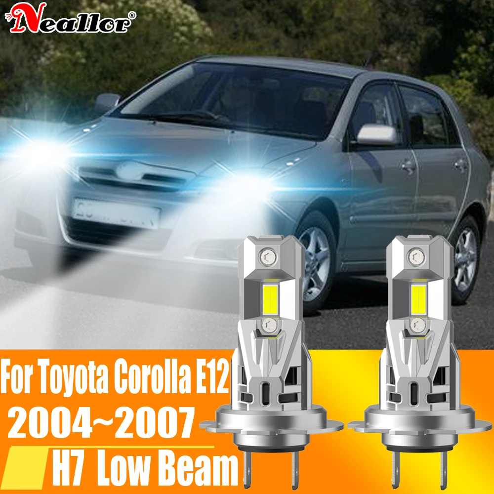 2pcs High Power H7 Led Headlight Canbus H18 Car Bulb 6000K White Light Moto Diode Lamp 12v 55w For Toyota Corolla E12 2004~2007