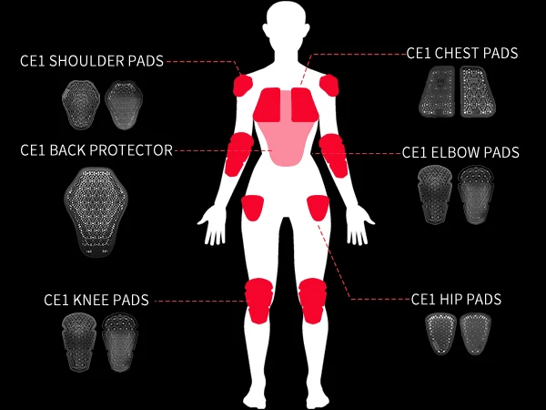 WOSAWE موتوكروس وسادة الركبة إدراج لينة دراجة نارية الورك حامي وسادة الصدر مرنة دراجة نارية درع إدراج المعدات #6