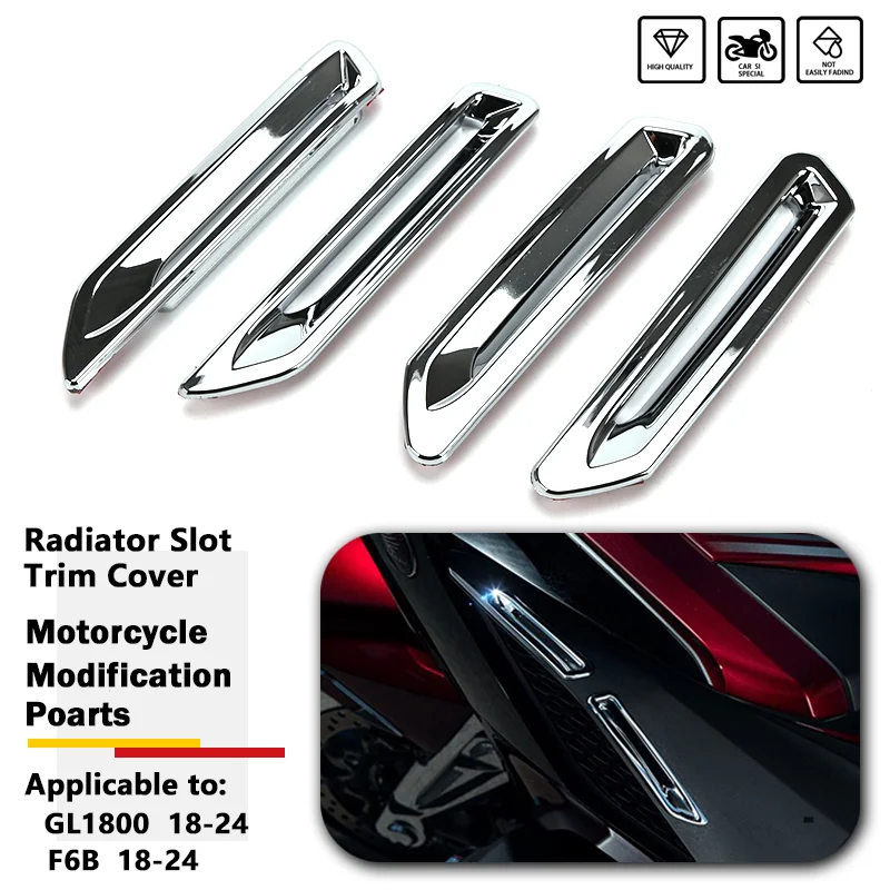 

Chrome Radiator Slot Trim Cover Decoration Kit Accessories For Honda Goldwing 1800 Tour DCT GL1800 F6b GOLD WING GL 1800 18-23